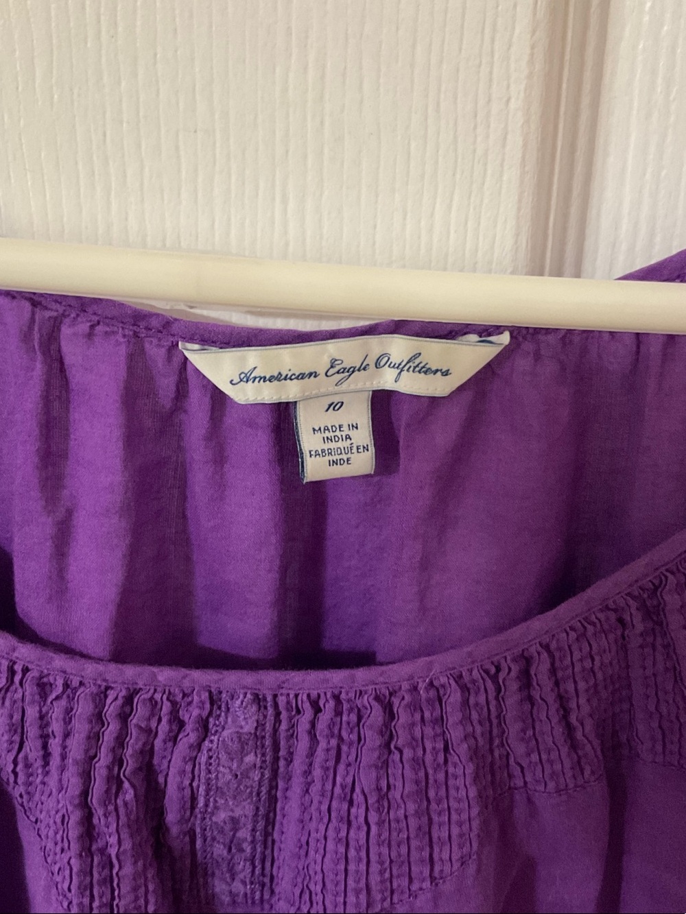 American Eagle Outfitters Purple Short-Sleeve Peasant Blouse - Picture 2 of 5